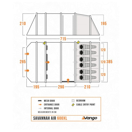 Cort de familie Vango Savannah Air 600XL Package