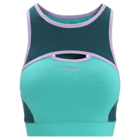 Bustieră Icebreaker Women ZoneKnit™ Sport Bra verde deschis