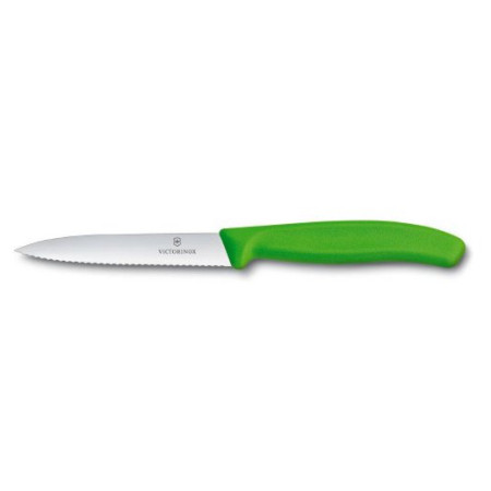 Cuțit pentru legume Victorinox ondulat 10 cm verde deschis