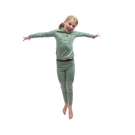 Tricou funcțional copii Sensor Merino DF Planet Basil Green