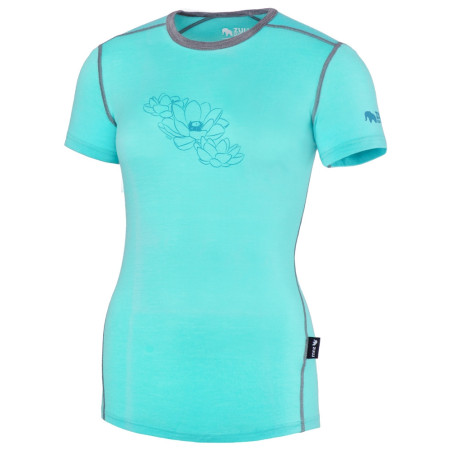 Tricou femei Zulu Merino 160 Short Waterlily albastru/gri