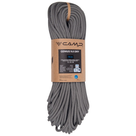 Coardă de alpinism Camp Genius 9.0 Dry - 70m negru/alb Black / White