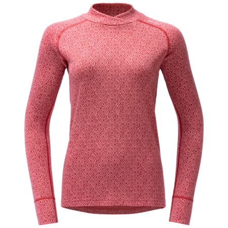 Tricou funcțional femei Devold Signature Silk 230 Cross Neck Wmn roz Apricot