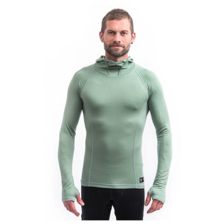 Tricou funcțional bărbați Sensor Merino DF cu mân. lungă și glugă