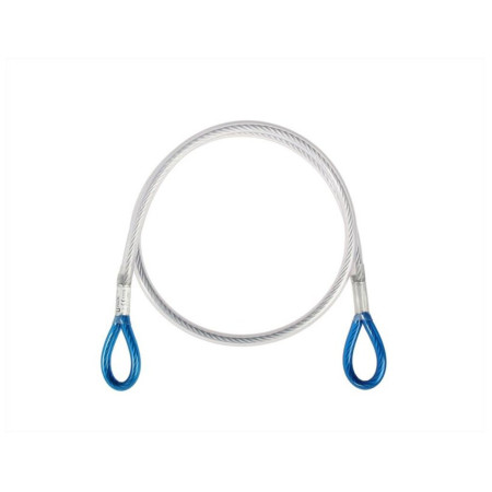 Buclă de ancorare Singing Rock Steel Lanyard "I" 130 cm argintiu/albastru