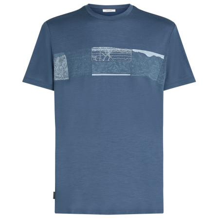 Tricou bărbați Icebreaker Men Merino 150 Tech Lite SS Tee Elevation Line albastru Dawn