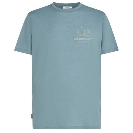 Tricou bărbați Icebreaker Men Merino 150 Tech Lite SS Tee Peaceful Pass albastru deschis Flint Blue