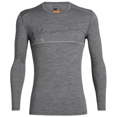 Tricou bărbați Icebreaker Mens 200 Oasis LS Crewe Single Line Ski gri
