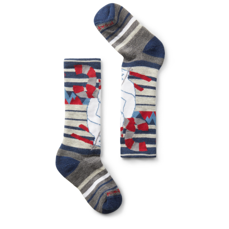 Șosete copii Smartwool Kids' Wintersport Full Cushion Yeti OTC albastru/roșu ALPINE BLUE