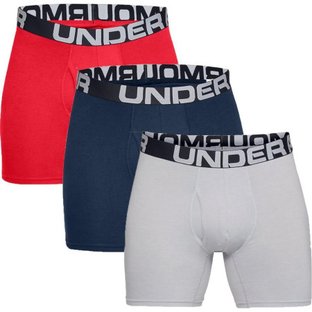 Boxeri bărbați Under Armour Charged Cotton 6in 3 Pack roșu