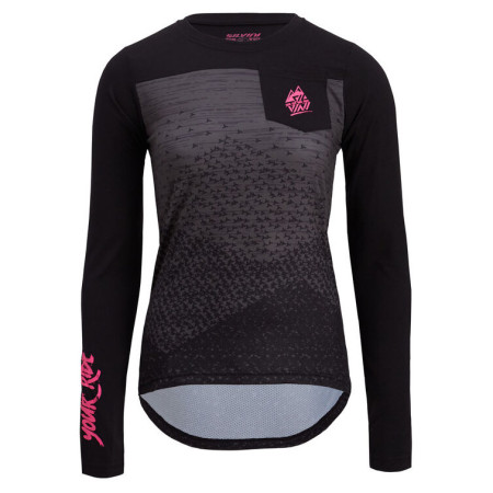 Tricou de ciclism femei Silvini Ella negru/roz