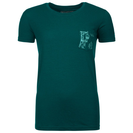 Tricou femei Ortovox W's 185 Merino Way To Powder TS verde
