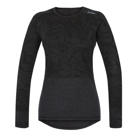 Tricou funcțional femei Husky Merino 100 Dl. Rukáv L negru