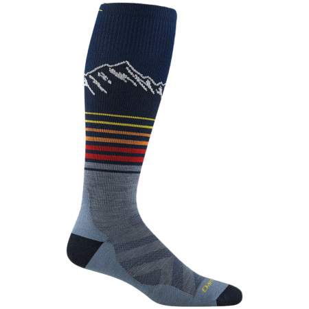 Șosete bărbați Darn Tough Steep Lines Otc Lightweight With Cushion albastru/gri eclipse