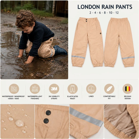 Pantaloni impermeabili copii DucKsday Rainpants Londen/sand