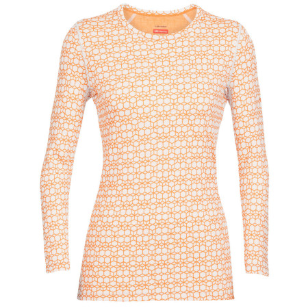 Tricou funcțional femei Icebreaker 250 Vertex LS Crewe Alpine Geo portocaliu deschis