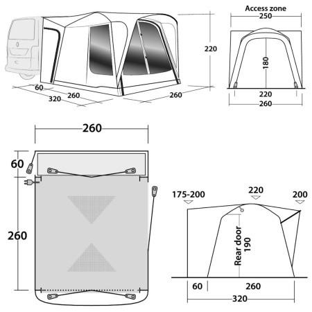 Cort frontal Outwell Milestone Shade