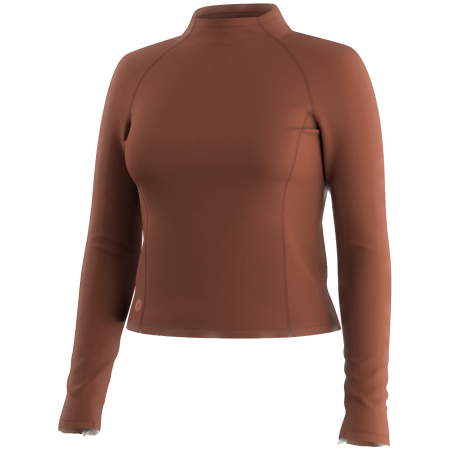 Tricou funcțional femei Smartwool Women's Active Merino Movement Mock Neck cărămiziu Burnt Sienna