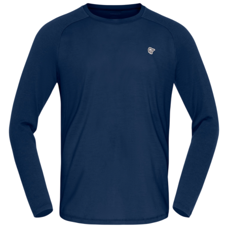 Tricou funcțional bărbați Norrona femund pureUll Long Sleeve albastru închis Indigo Night
