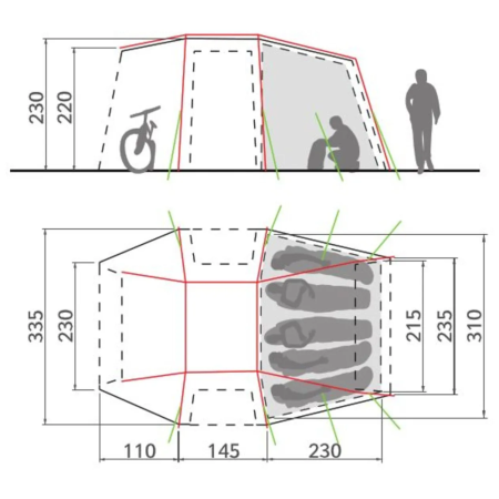 Cort frontal Vaude Drive Van XT 5P