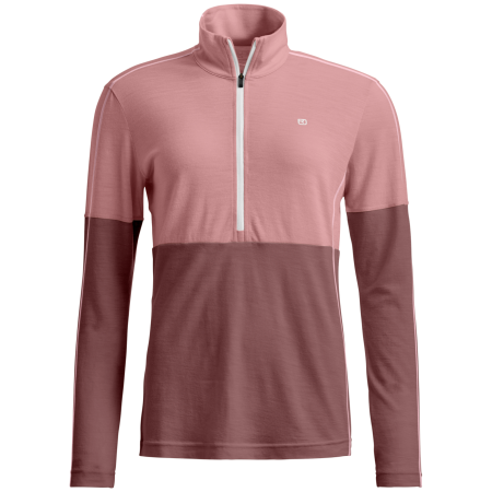 Hanorac funcțional de damă Ortovox 185 Rock'N'Wool Zip Neck roz Dusk Rose