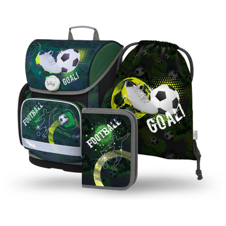 Set rucsac Baagl Ergo SET 3 Fotbal verde