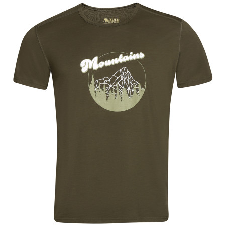 Tricou bărbați Zulu Merino Mountain Ring 160 Short Comfy verde Olive