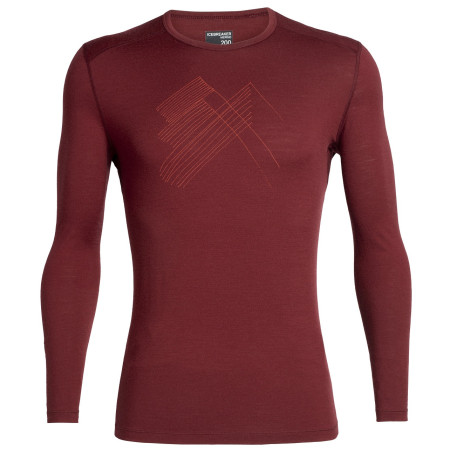 Tricou bărbați Icebreaker Mens 200 Oasis LS Crewe Snap Head vínová