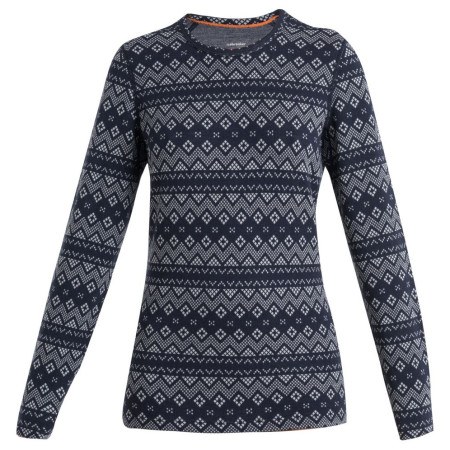 Tricou funcțional femei Icebreaker W Mer 260 Vertex LS Crewe First Snow albastru închis