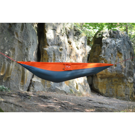 Hamaka Double maro-albastru închis-maro