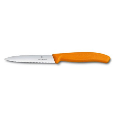 Cuțit pentru legume Victorinox ondulat 10 cm portocaliu