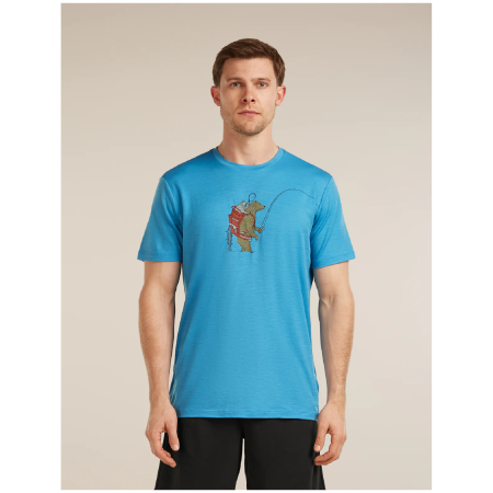 Tricou funcțional bărbați Icebreaker Merino 150 Tech Lite SS Tee Bear Catch albastru ARCTIC
