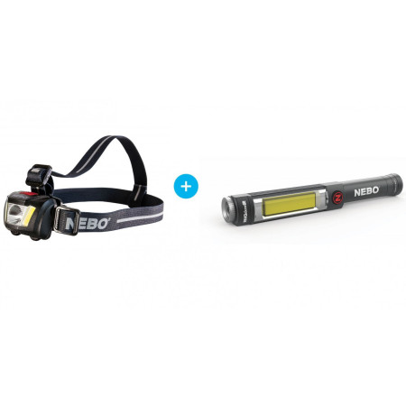 Set Lanternă Nebo Big Larry 2 + Lanternă frontală Nebo Duo Headlamp