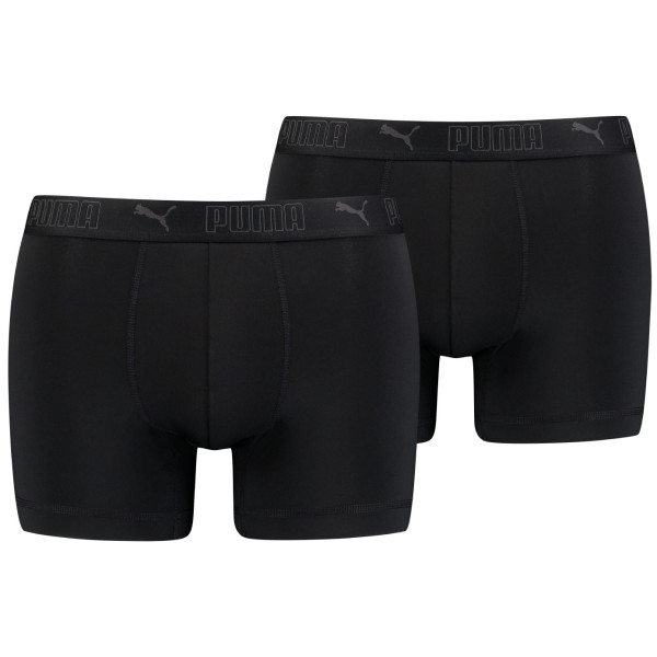 Boxeri bărbați Puma Sport Microfiber Boxers 2P negru Black