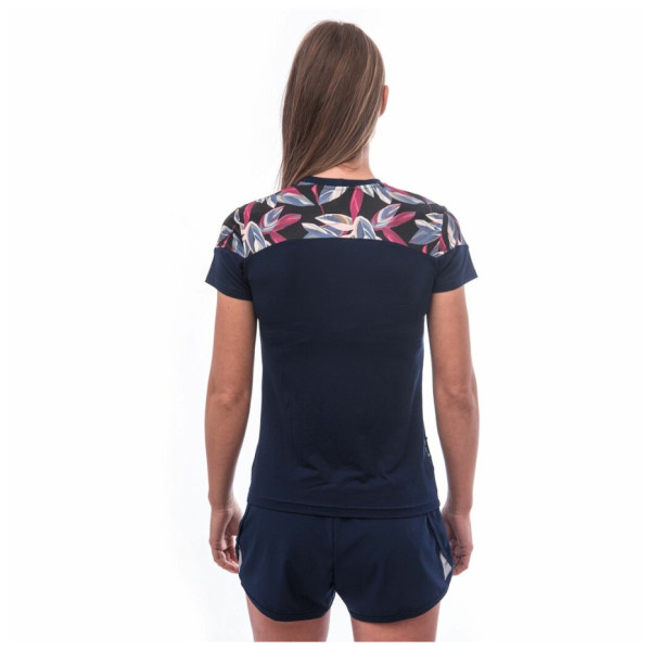 Tricou funcțional femei Sensor Coolmax Impress Deep Blue/Leaves