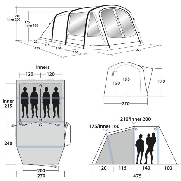 Cort gonflabil Outwell Rosedale 4PA