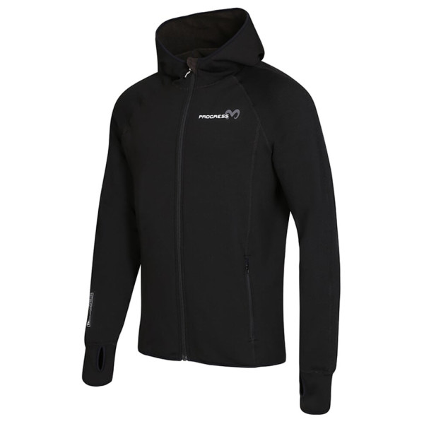 Hanorac funcțional bărbați Progress Torez Merino Hoody negru black