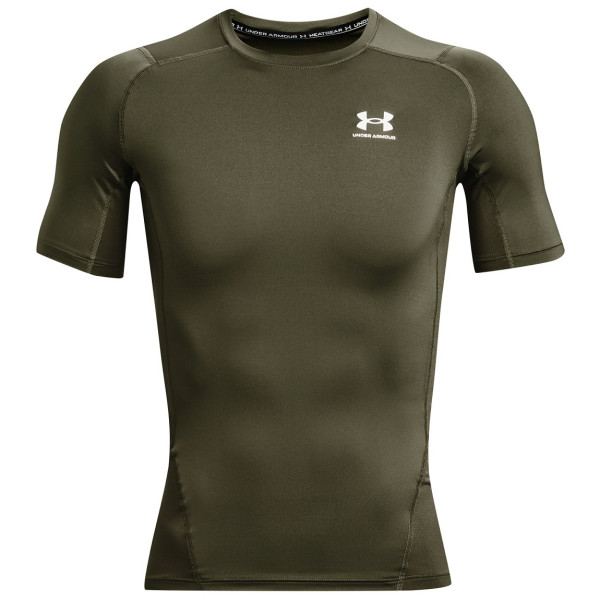 Tricou funcțional bărbați Under Armour HG Armour Comp SS verde închis MarineODGreen/White