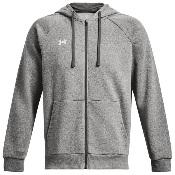 Hanorac bărbați Under Armour Rival Fleece FZ Hoodie gri Castlerock Light Heather / / White