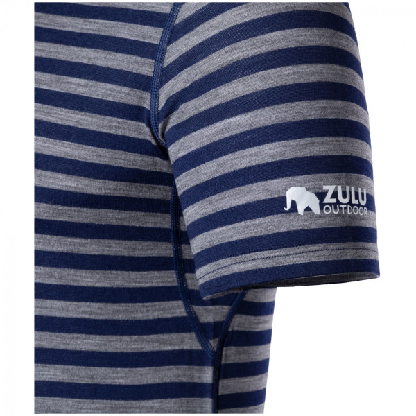 Tricou bărbați Zulu Merino 160 Short Stripes