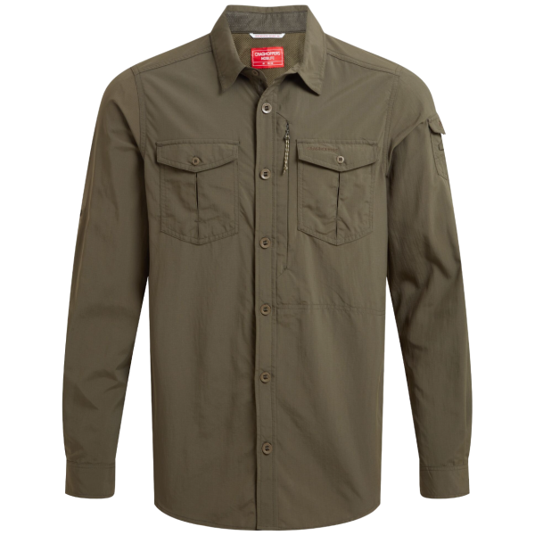 Cămașă bărbați Craghoppers NosiLife Adventure Long Sleeved Shirt III verde Woodland Green