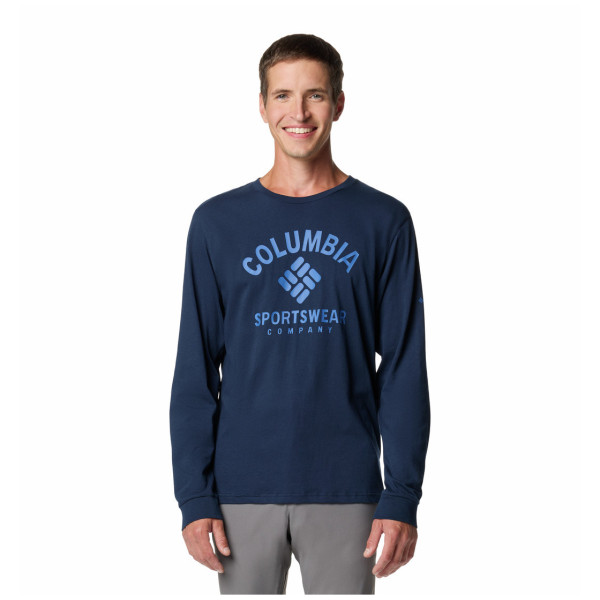 Tricou bărbați Columbia Rockaway River™ Graphic Ls Tee albastru închis Coll Navy, Athletic Arch