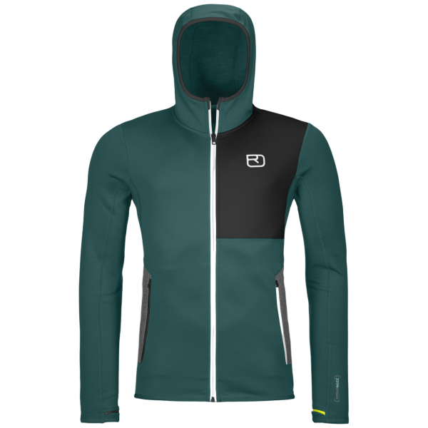 Hanorac bărbați Ortovox Fleece Hoody M verde închis Dark Pacific