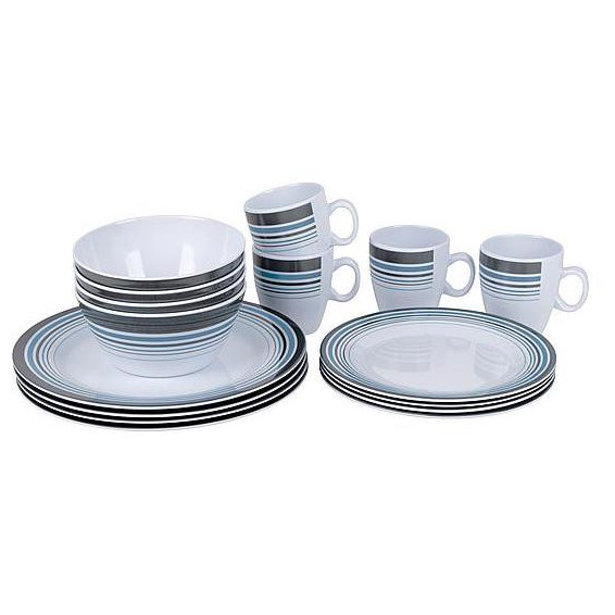 Set de vase Bo-Camp Tableware set albastru/alb