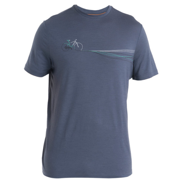 Tricou bărbați Icebreaker Men Merino 150 Tech Lite III SS Tee Cadence Paths gri Graphite