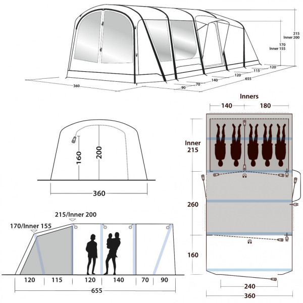 Cort gonflabil Outwell Sundale 5PA