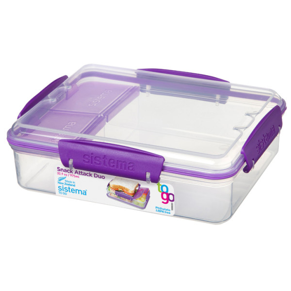 Cutie de gustare Sistema Snack Attack Duo To Go violet