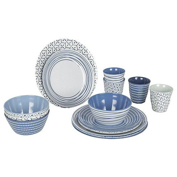 Sada Nádobí Bo-Camp 100% Melamine 16 Mix & match albastru