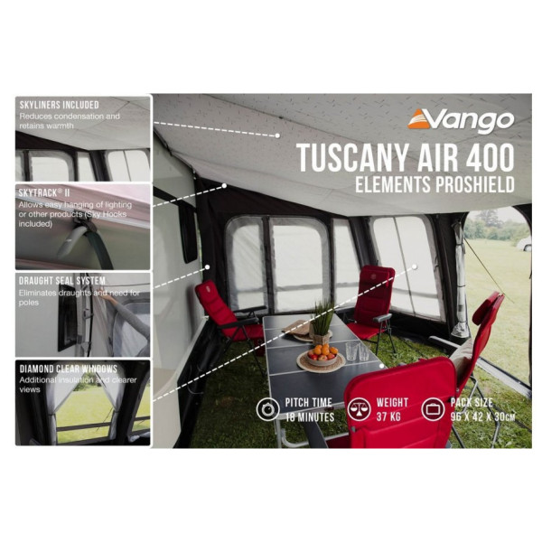 Cort frontal Vango Tuscany Air 400 Elements ProShield