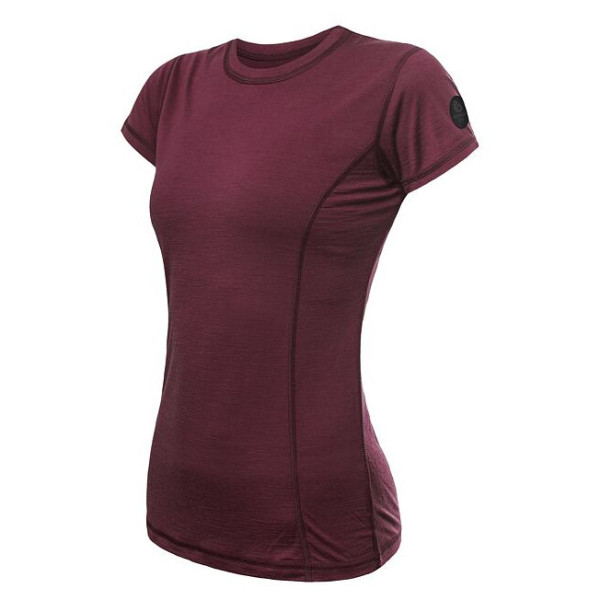 Tricou femei Sensor Merino Air kr. rukáv roșu